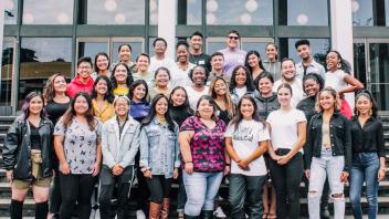 Large group of students posing for a picture