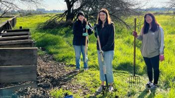 UC Davis College Corps students working outdoors
