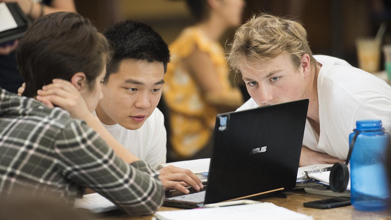 Students studying