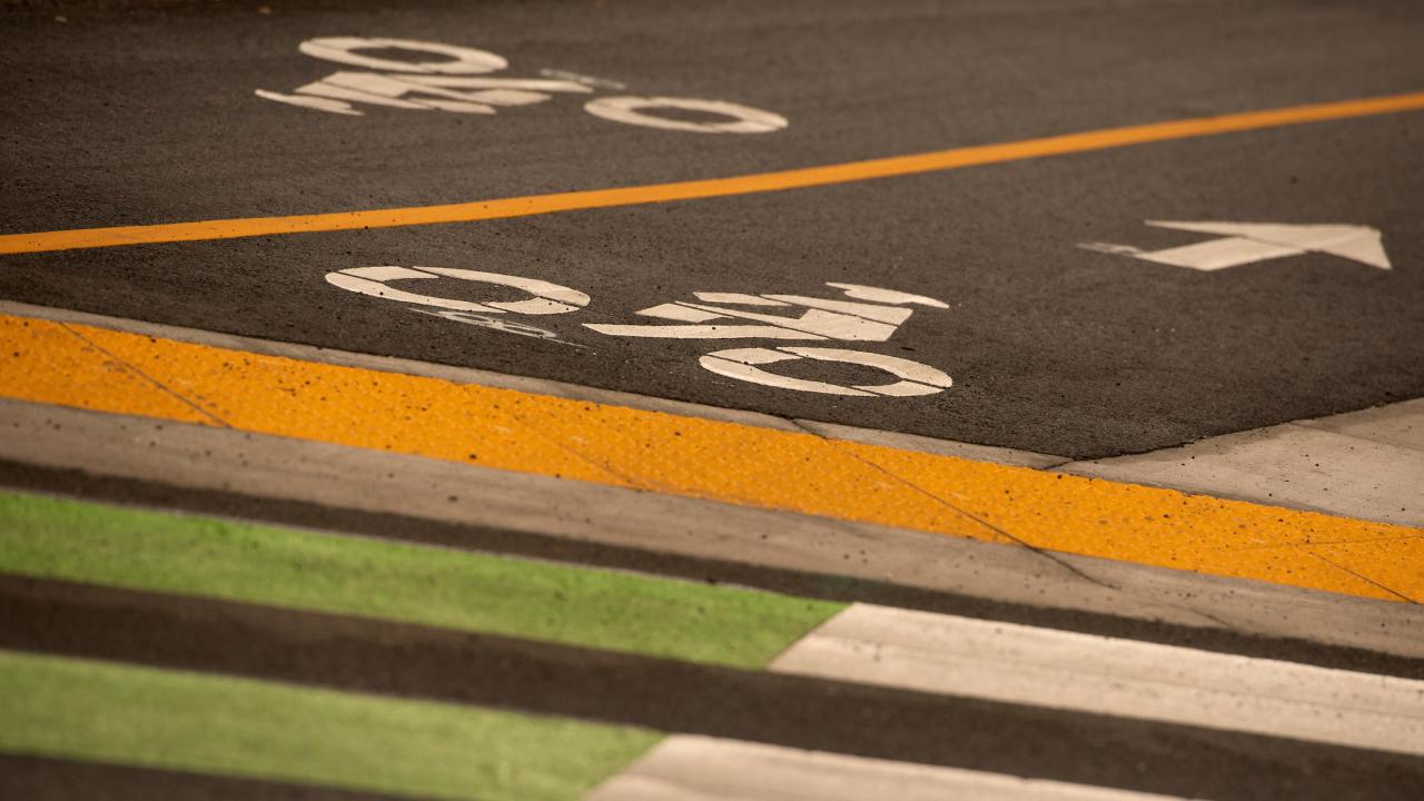Bike lanes on campus