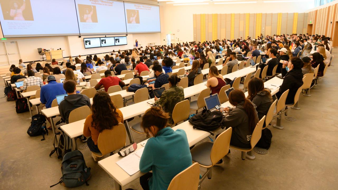 A lecture at California Hall