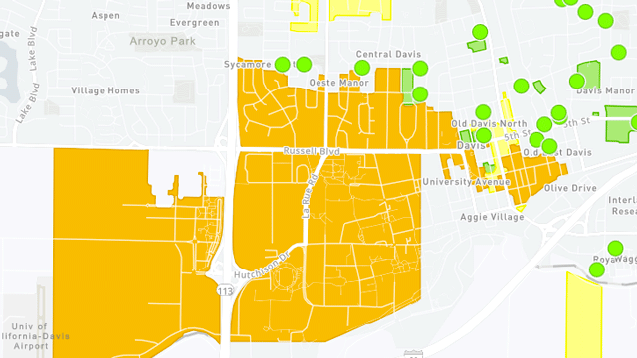 Snapshot of power outage map