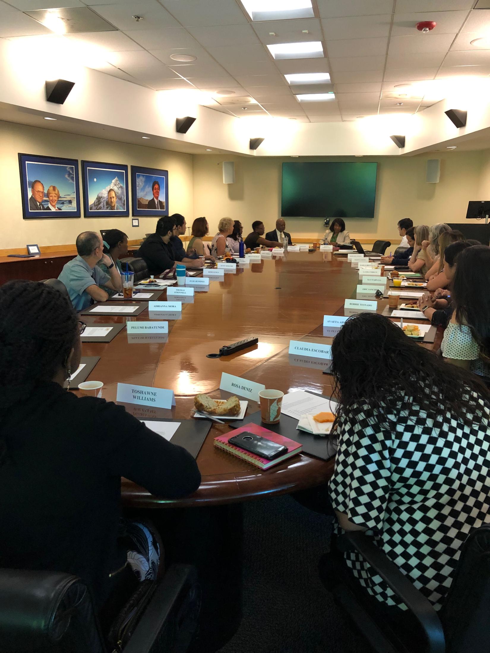 Vice Chancellor Tull leads the first Office of Diversity, Equity and Inclusion staff meeting. 