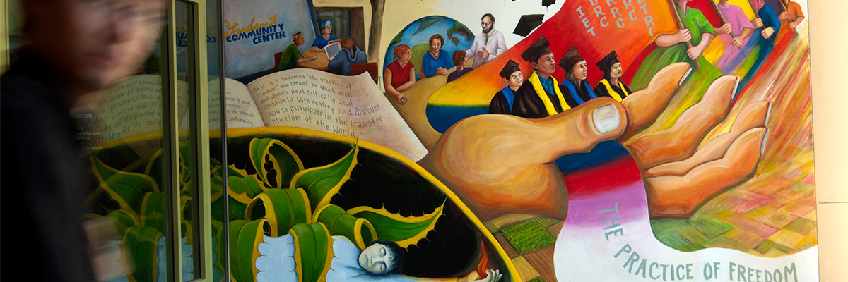 The Practice of Freedom mural at the SCC