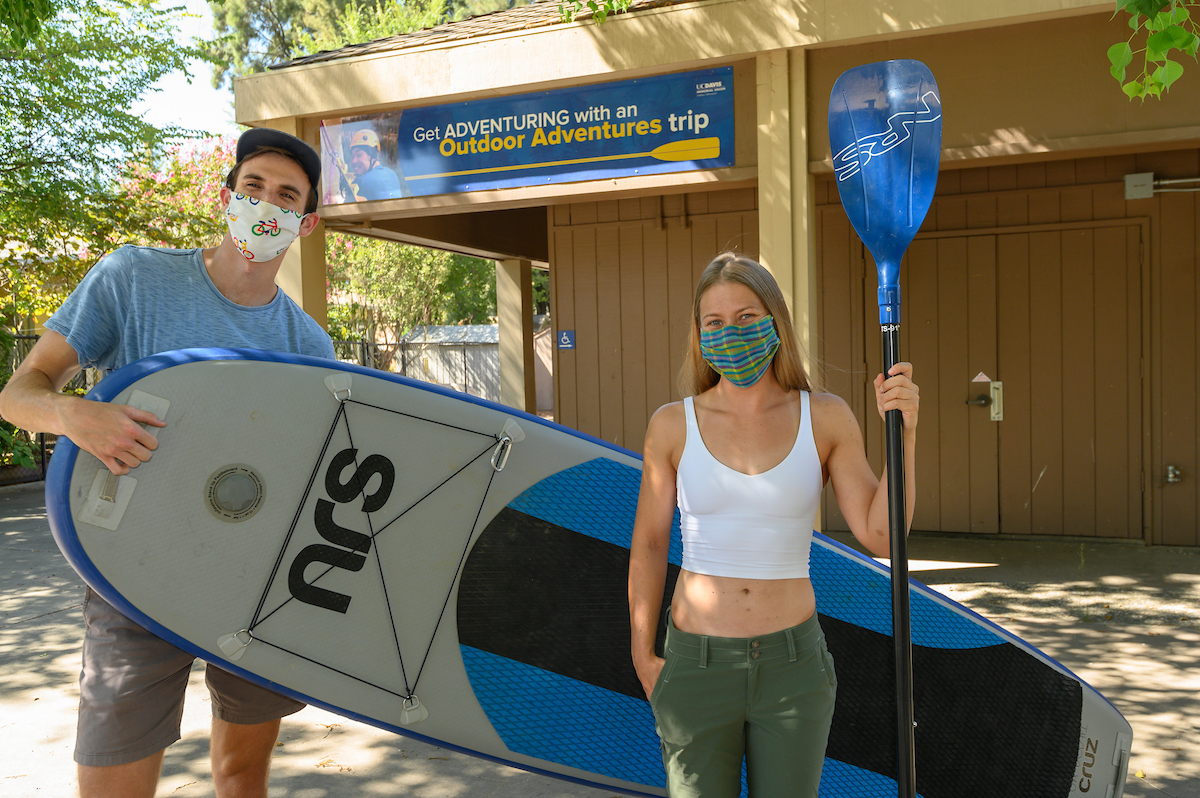 Students with stand-up paddleboard