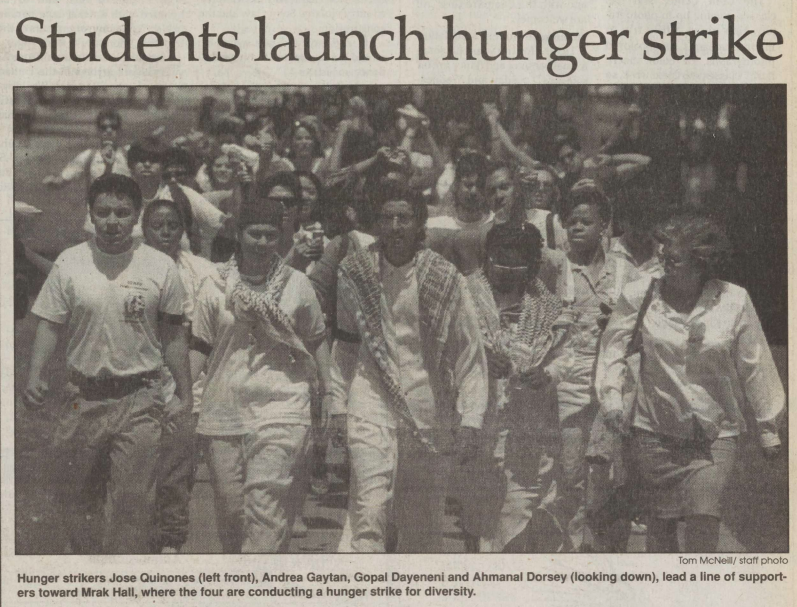 Student launch hunger strike newspaper