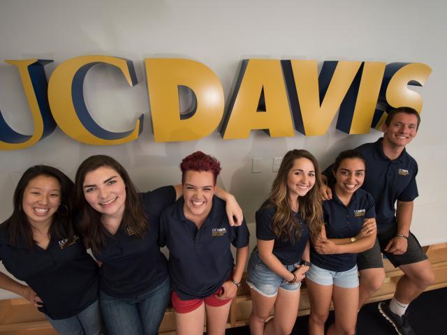 Students with UC Davis sign