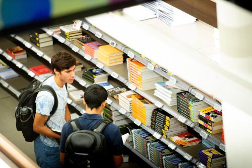 Student in bookstore