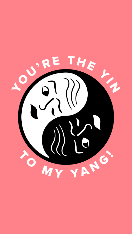 Valentine's Day Yin and Yang egghead card